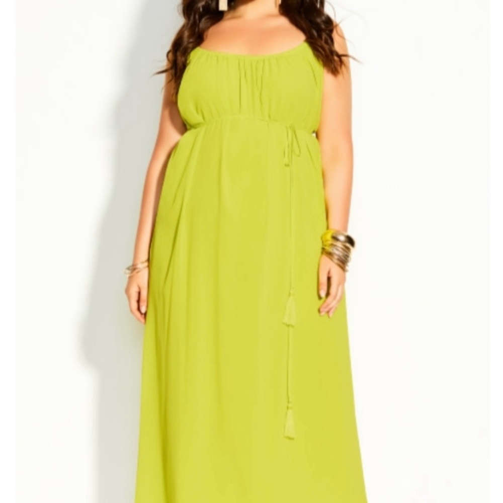 City Chic Lime Green Maxi Dress